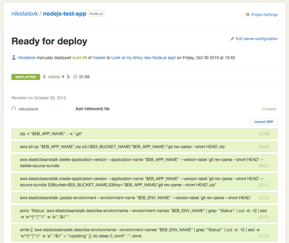 Node.js Deploy success