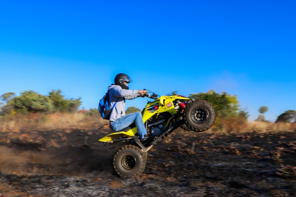 Wheelie on a four-wheeler